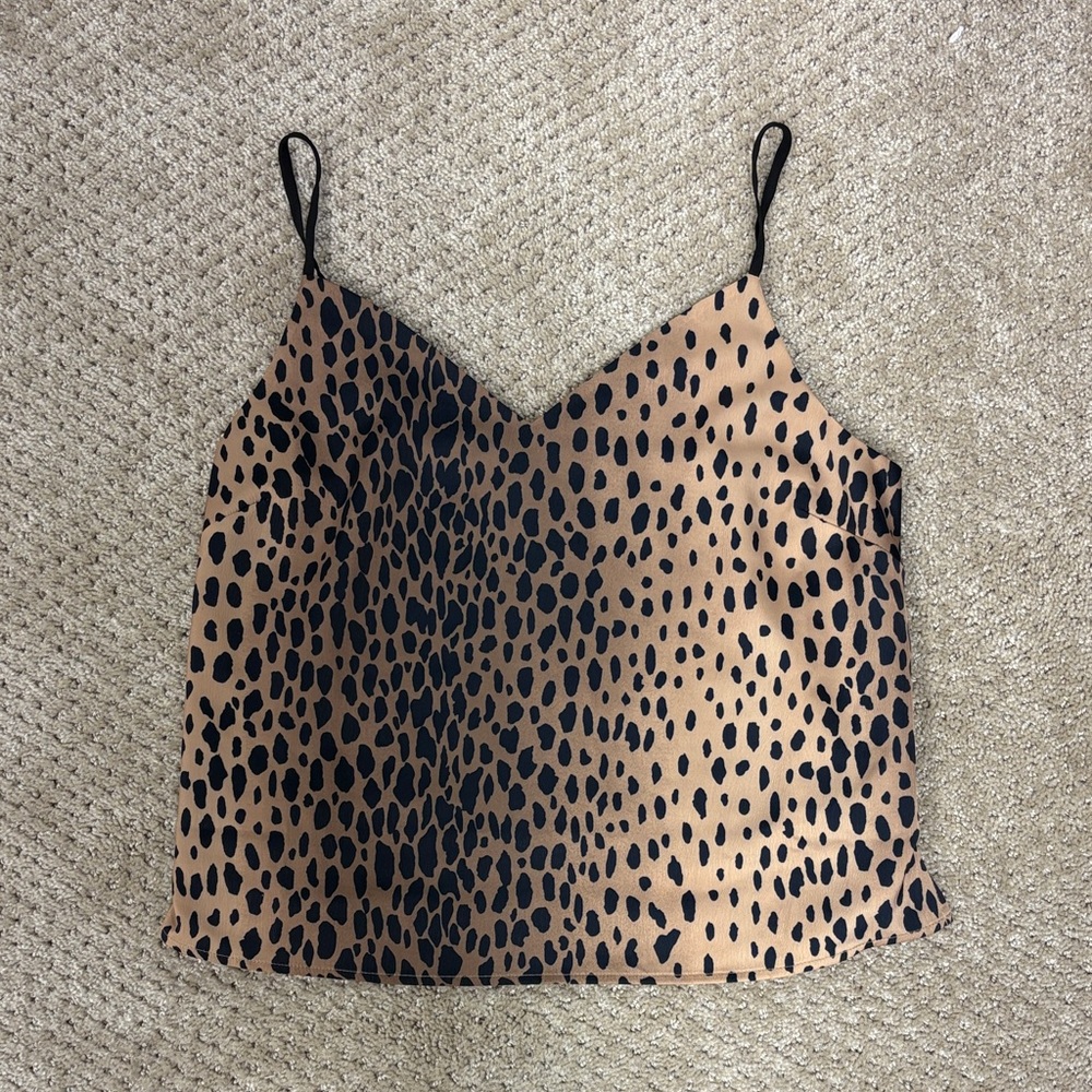 Good American Tan and Black Leopard Cami